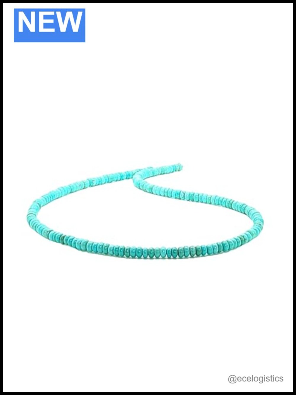 Turquoise Beaded Choker Necklace Boho Handmade 925 Silver Lobster Clasp